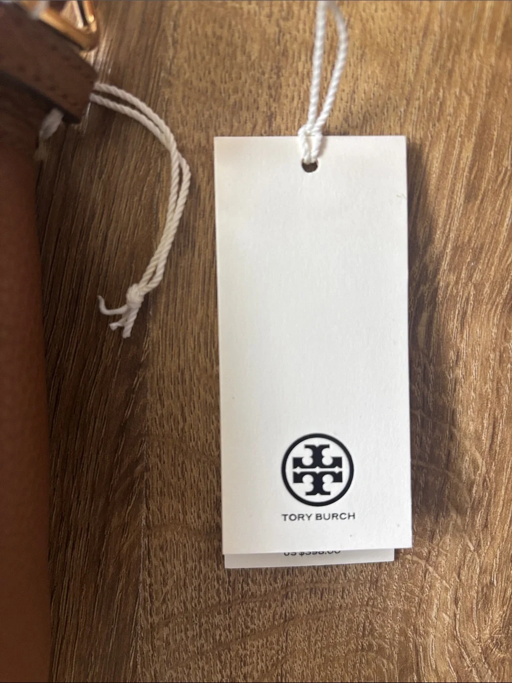 Tory Burch Cognac Pebbled Leather Messenger Crossbody